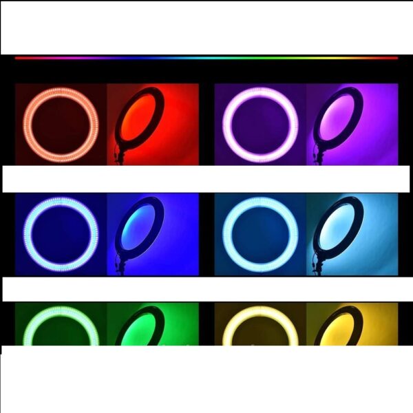 RGB Selfie Lámpa Állvánnyal Színes 33 cm