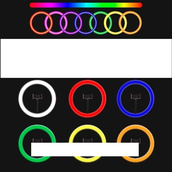 RGB Selfie Lámpa Tik Tok Állvánnyal Színes 33 cm - Image 11
