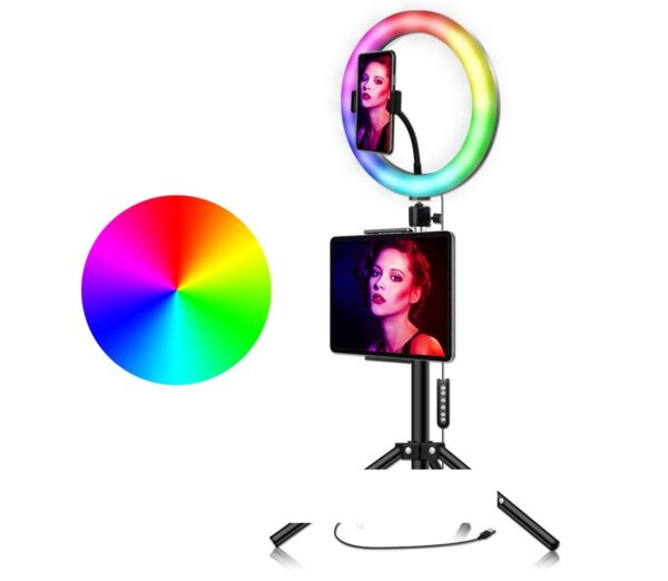 RGB Selfie Lámpa Tik Tok Állvánnyal Színes 33 cm - Image 14