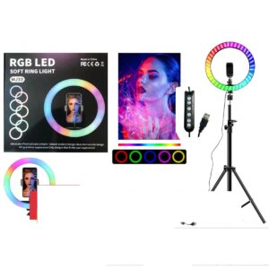 RGB Selfie Lámpa Állvánnyal Színes 33 cm