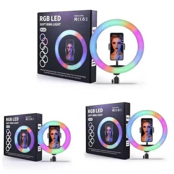 RGB Selfie Lámpa Tik Tok Állvánnyal Színes 33 cm - Image 19