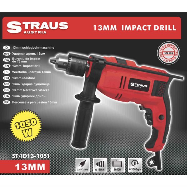 Straus 1050W 13mm Ütvefúró 