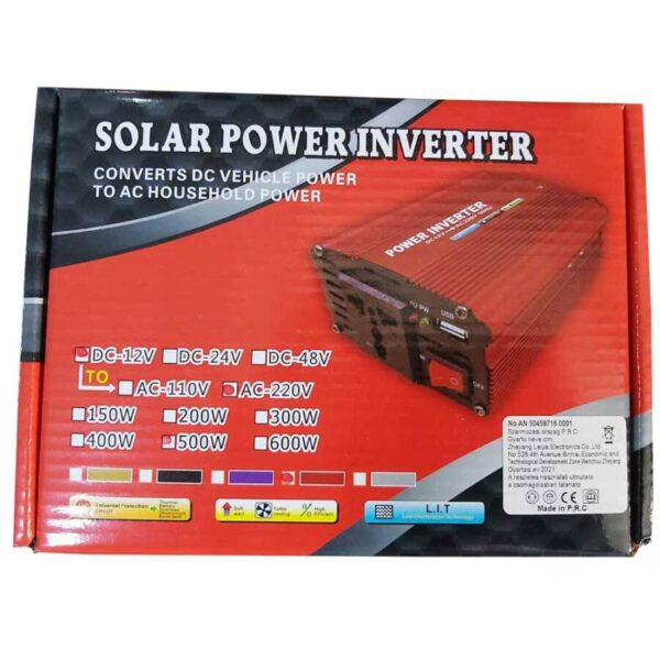 Solar pover inverter Átaakító 12V 220 V Autó 12 V 220 V 500 W