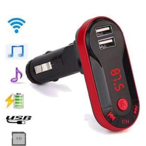 Autó rádió FM átalakító 2 usb bluetooth KCB 909 piros