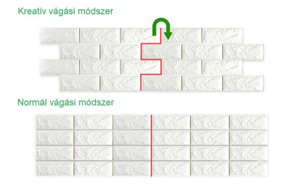 Öntapadós 3D Matrica dekormatrica falmatrica tapéta fehér színben