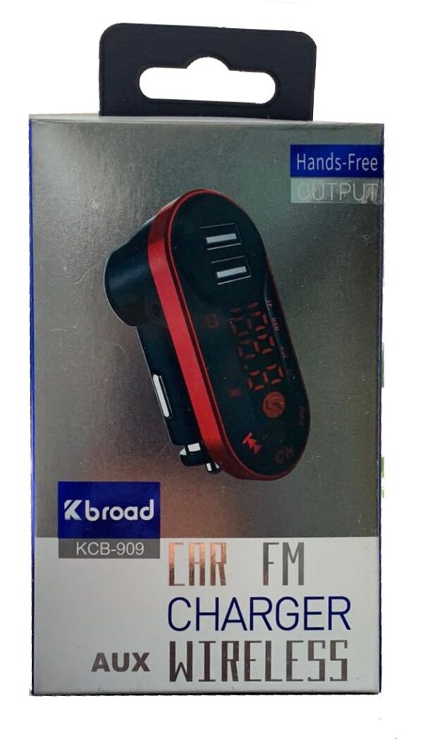 Autó rádió FM átalakító 2 usb bluetooth KCB 909 piros