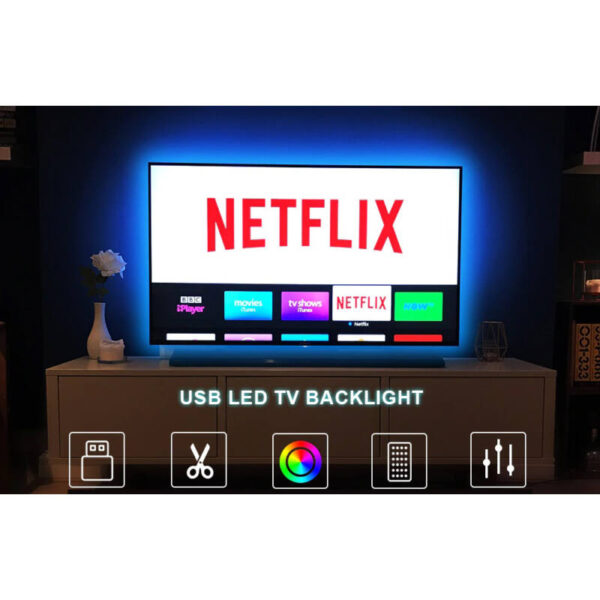 TV Led fény méretre vágható USB bemenettel