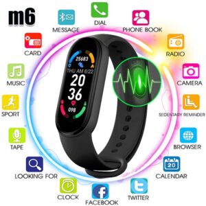 M6 Smart Bracelet Intelligens fitnesz karkötő, vízálló