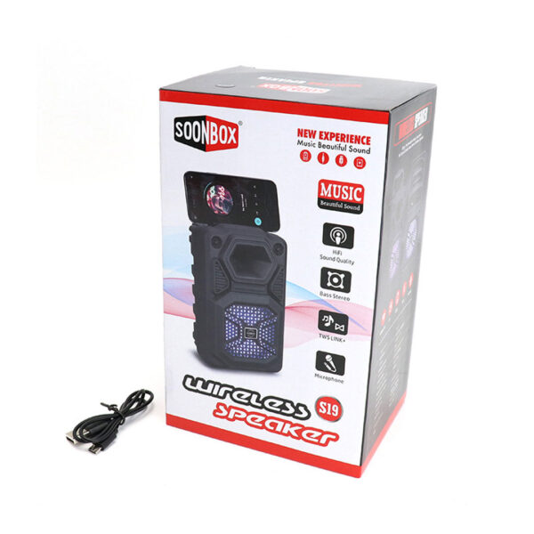 Soonbox S19 hangfal – bluetooth, USB, FM Rádió, mikrofon