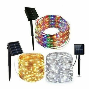 RGB színes, 10 méteres, napelmes led szalag - 100 led, kültéri