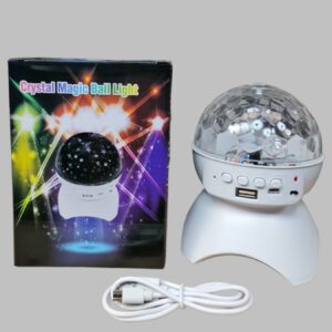 LED Crystal Magic Ball - forgó lámpa bluetooth hangszóróval fehér