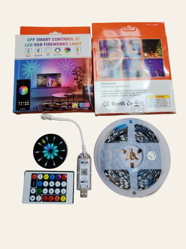 APP intelligens vezérlő IC LED RGB tűzijáték fénycsík 5V USB távirányítóval