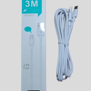 USB adatkábel/C típusú töltés 3 méteres, fehér