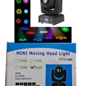 Mini mozgófejes fénykivetítő 60W RGB 8 szín és 8 minta
