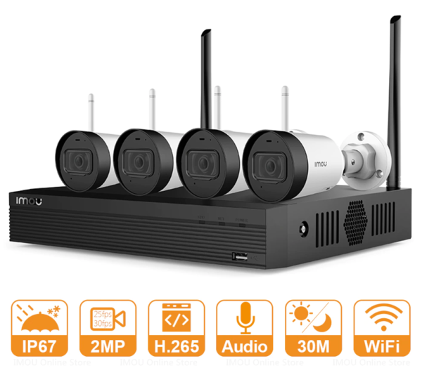 P2P biztonsági rendszer vezeték nélküli 4 db megfigyelő kamera