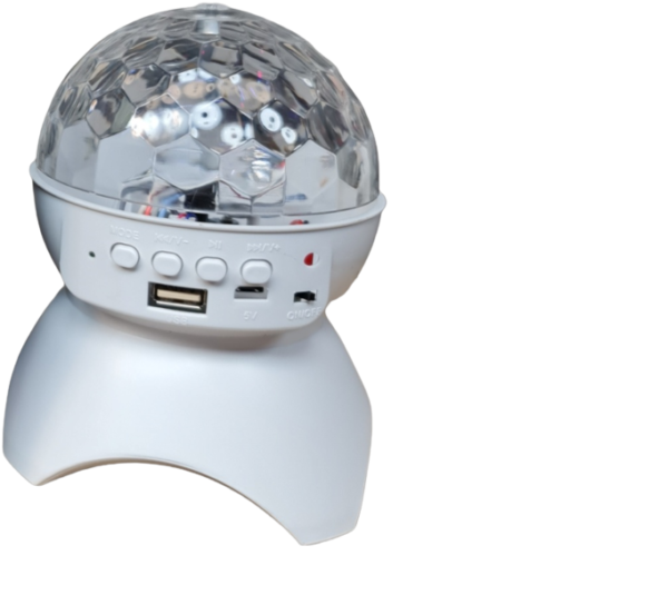 LED Crystal Magic Ball - forgó lámpa bluetooth hangszóróval fehér