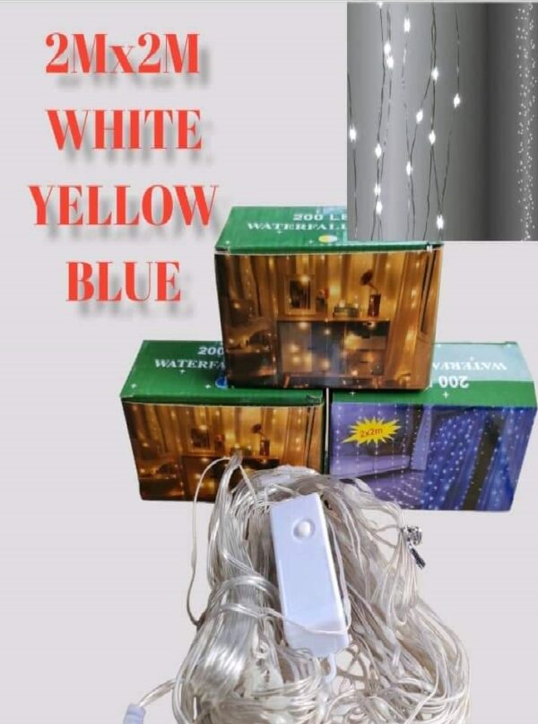 Karácsonyi fényfüzér 200 led 2 x 2 méter – fehér, sárga, kék színekben