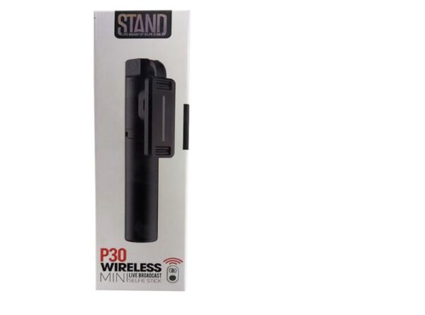 Stand P30 vezeték nélküli mini selfi bot telefonhoz bluetoothos távirányítóval, összecsukható mini kézi állvány