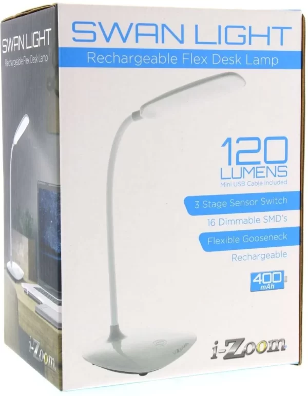 i-Zoom asztali ledes lámpa 120 lumenes, flexibilis