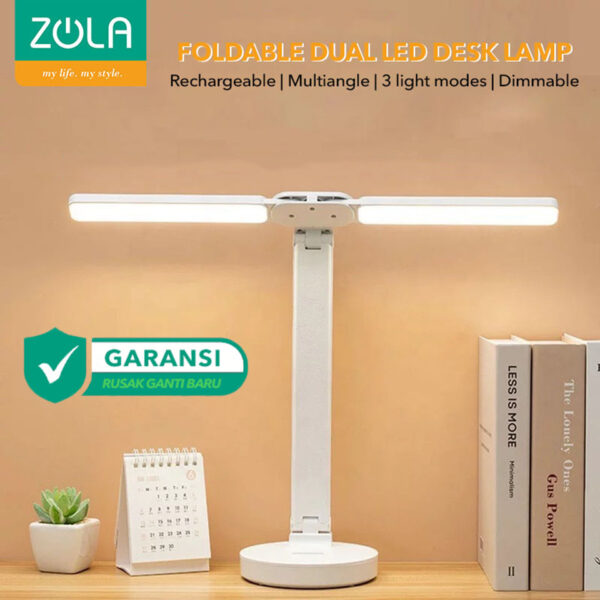 ZOLA dupla asztali USB LED lámpa összecsukható, akkumlátoros 10 W, 3000-6500K