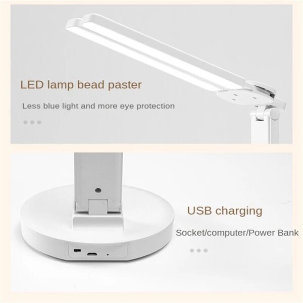 ZOLA  dupla  asztali USB LED lámpa összecsukható, akkumlátoros 10 W, 3000-6500K - Image 5