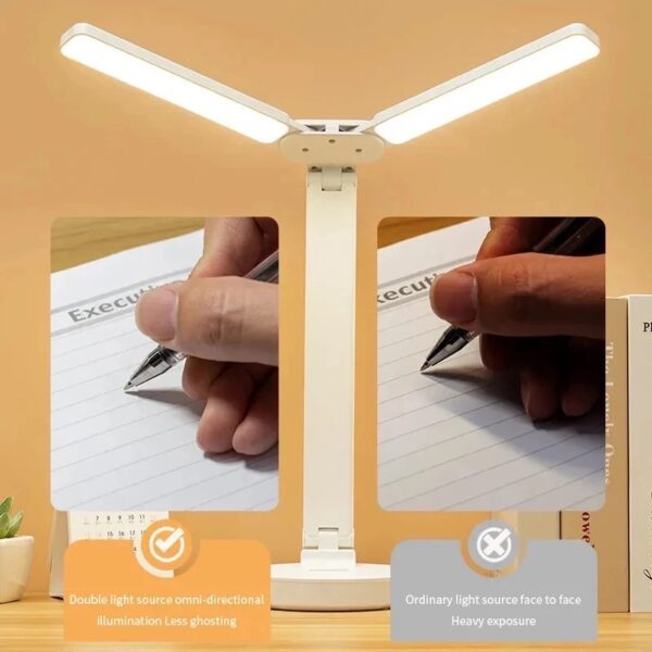 ZOLA  dupla  asztali USB LED lámpa összecsukható, akkumlátoros 10 W, 3000-6500K - Image 7
