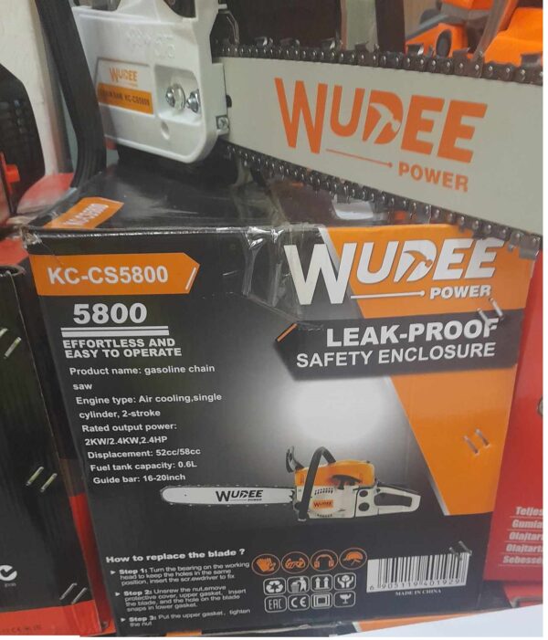 KC-CS5800 WUDEE power Benzinmotoros Láncfűrész 3.2 Le
