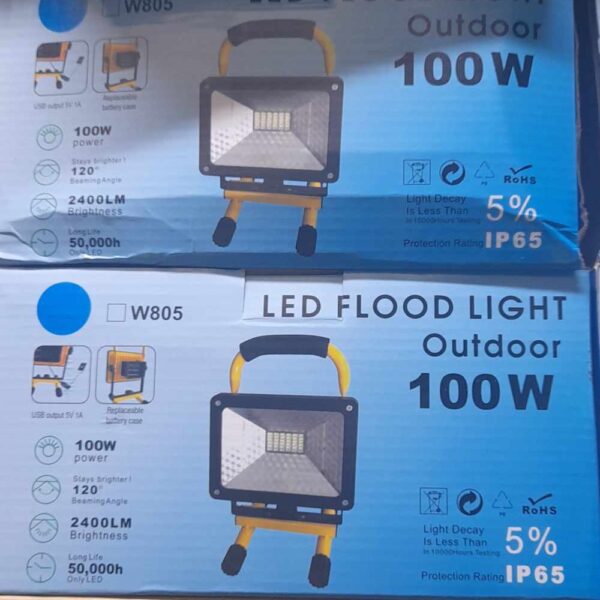 W805 Tölthető LED Reflektor és munkalámpa, 100W, IP65 - Image 3