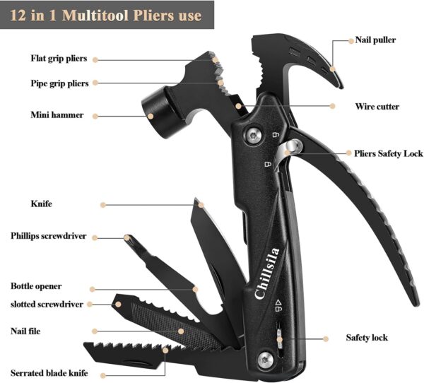 12in1 funkciós multifunkciós túlélő kalapács