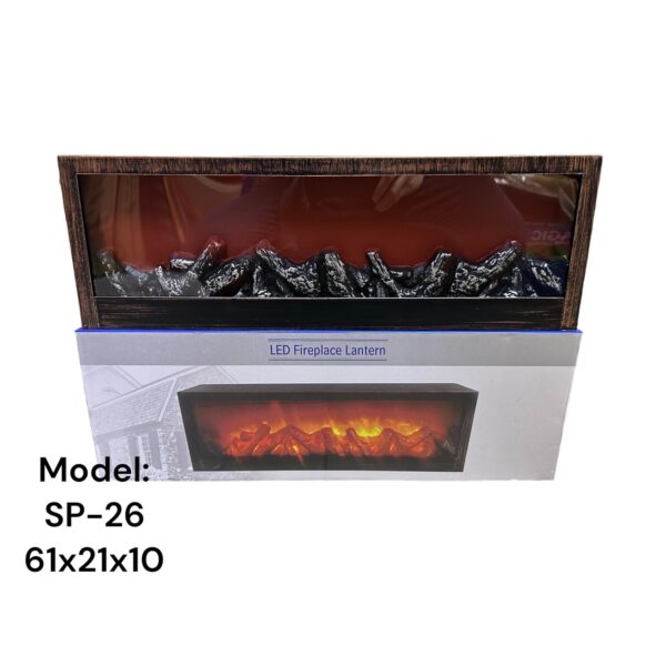 Dekoratív LED kandalló lángeffektussal, elemes / USB tápegység, 60x10x20 cm - Image 4
