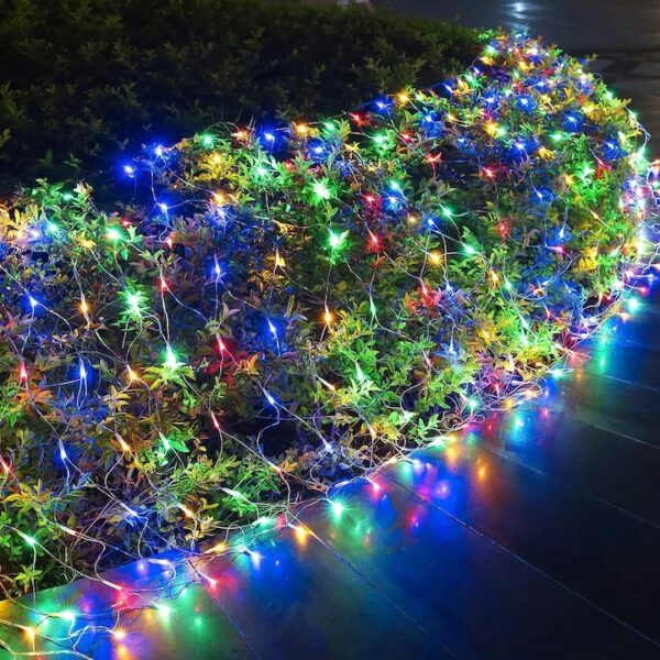 Karácsonyi konnektoros LED fényháló 1.2m x 1.6m, Hidegfehér/ Melegfehér/ Színes