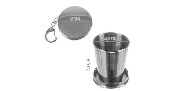 2in1 összecsukható, mini pohár és kulcstartó – max 80 ml