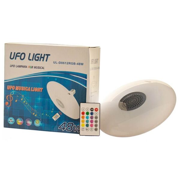 E27 RGB Bluetooth UFO Lámpa Hangszóróval 48W
