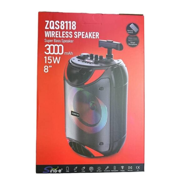 ZQS8118 Super Bass Bluetooth bőrönd hangszóró