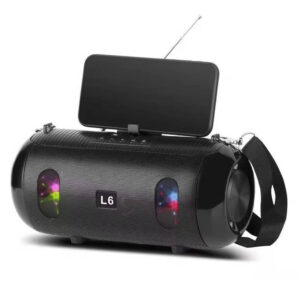 L6 TWS Bluetooth hangszoró telefontartóval, vállpánttal és hangulatvilágítással