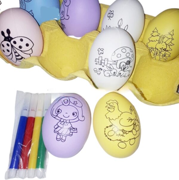 Húsvéti tojásfestő készlet filctollal tojás dobozban 10db