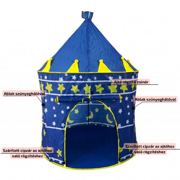 Gyerek sátor, kék 105×135 cm