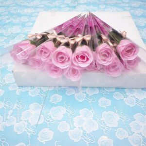 egyszárú mesterséges rózsa szappan virágból készült dekorációs ajándék ,piros és rózsaszín színben