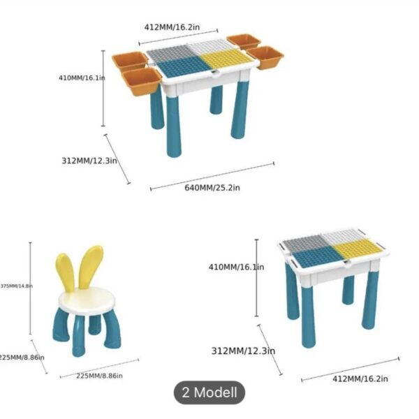 Lego játszó asztal 1székkel 103db-os