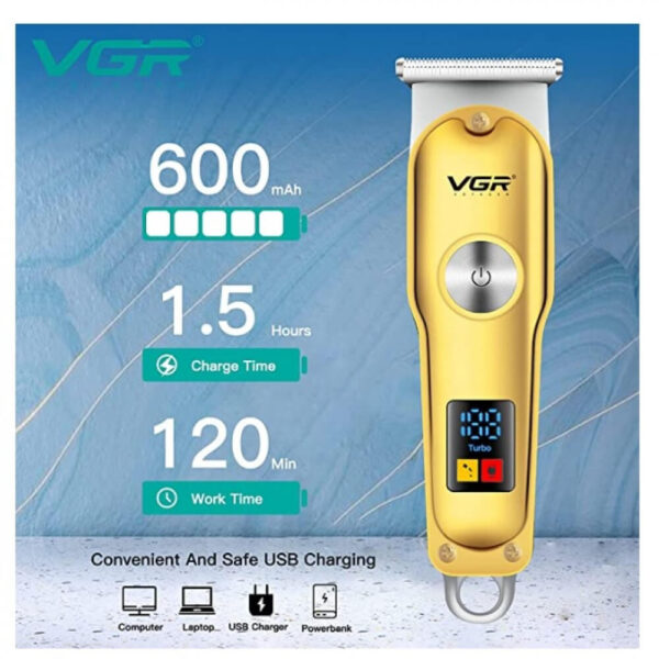VGR V-290 Professzionális haj trimmelő sárga, LED kijelzővel