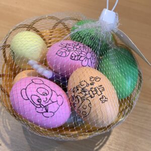 Festhető húsvéti tojáskészlet 10DB kosárban+filc