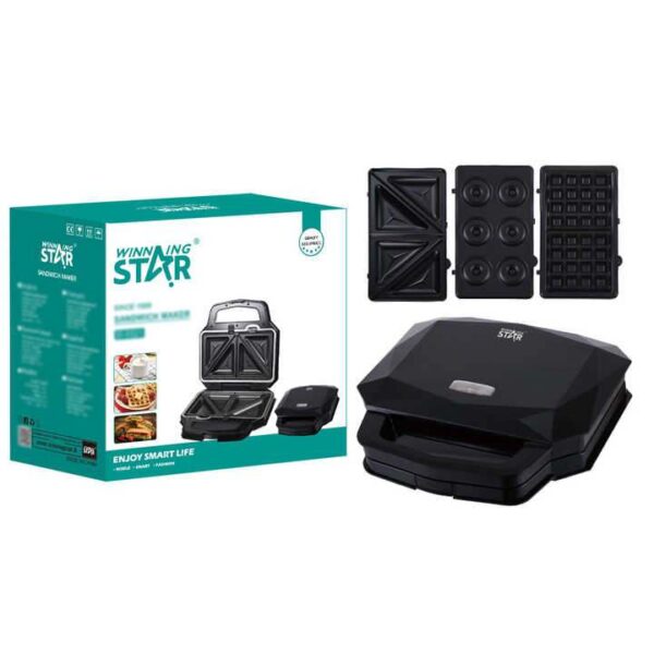 Szendvicssütő 3 az 1-ben, cserélhető belső elemekkel szendvicssütő, gofrisütő, grill - Image 9