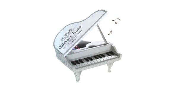 Mini piano ,zongora gyerekeknek ,led világítással,fehér