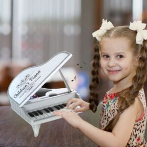 Mini piano ,zongora gyerekeknek ,led világítással,fehér
