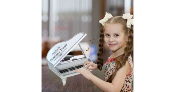 Mini piano ,zongora gyerekeknek ,led világítással,fehér