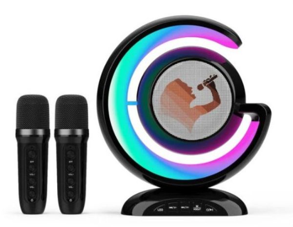 Karaoke hangszóró 2db vezeték nélküli mikrofonnal, fénnyel bluetooth YS-110