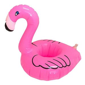Felfújható,vízen úszó pohár tartó,flamingós 17,5×16×17cm