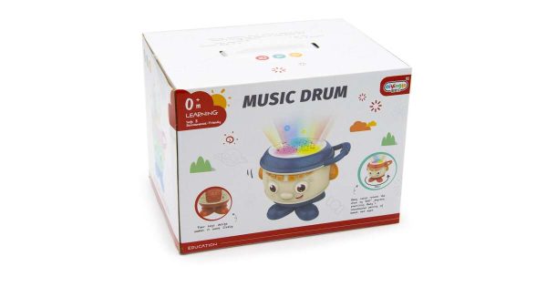 Zenélő és vílágító dob, fejlesztő játék babáknak