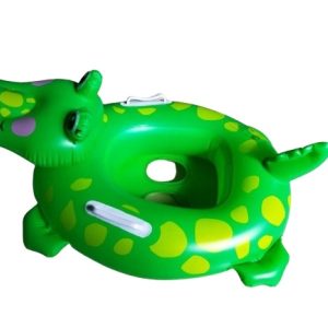 Felfújható krokodil beülős úszógumi babáknak 71×56cm