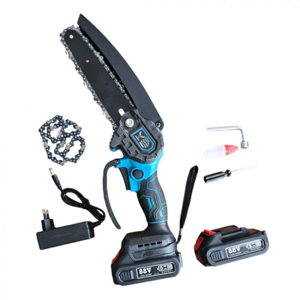 Chain saw Mini láncfűrész 6"col 2db akkumulátorral,2 lánccal és további kiegészítőkkel kofferben 48 V